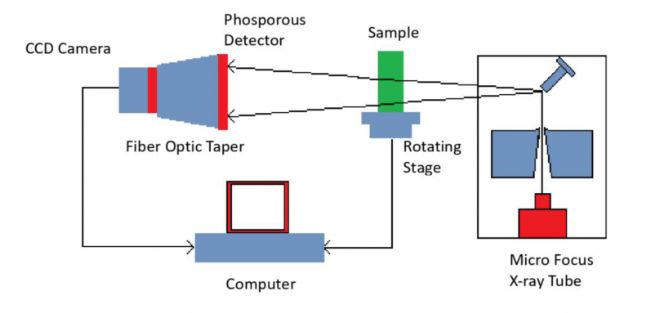 顯微 CT 成像的示意圖