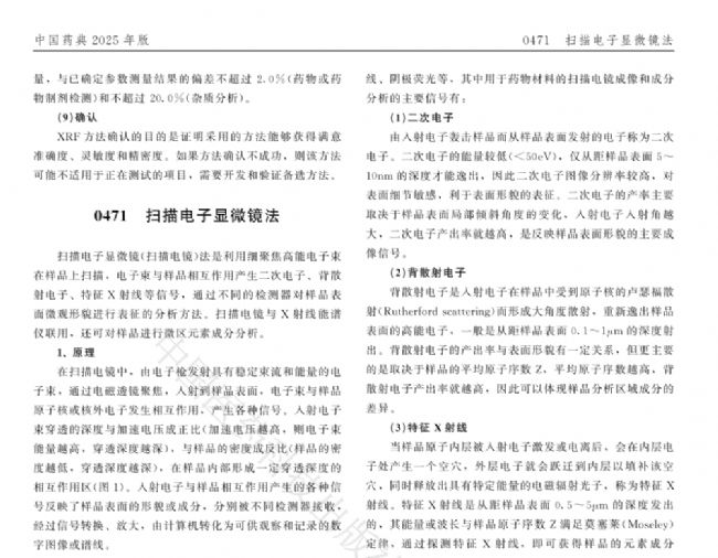 掃描電鏡法首入中國藥典